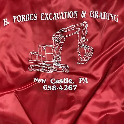 Vintage West Ark Satin Excavator Varsity Jacket Men’s Made In USA 80s Red • $59.99
