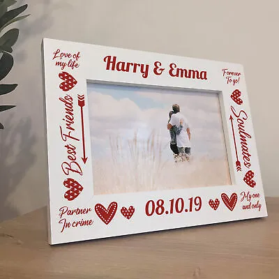 Photo Frame Gifts For Valentines Day Anniversary Gift Personalised Frame Couple • £9.99