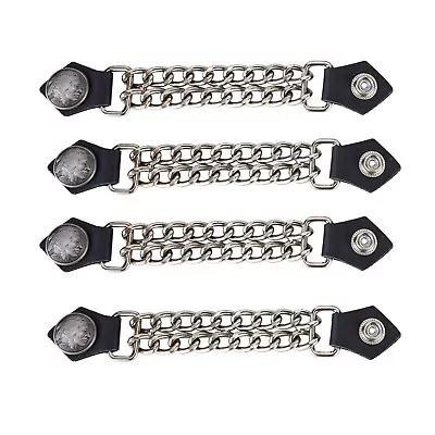 American Leather Motorcycle Vest Extenders For Men Biker Double Chrome Chains • $28.40