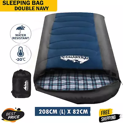 Weisshorn Sleeping Bag Single WinterCamping Hiking Tent Comfort -20°C-10°C Navy • $60.95