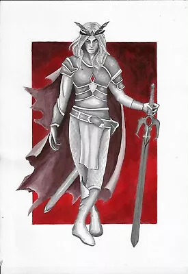 £238.46 • Buy Elric Of Melnibone Original Art Drawing Pinup Page Commission Stormbringer Sword