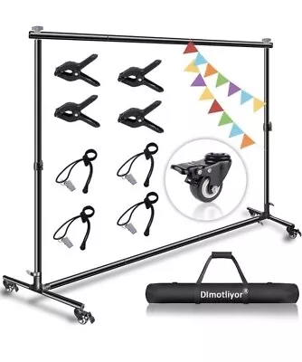 10 * 7ft Backdrop Stand With Wheels Adjustable Heavy Photo Backdrop Stand USED • $15.99