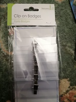 £3.99 • Buy 6pc Clip On Badges - ID Pass Name  Security Card Holder Visitor Badge Office