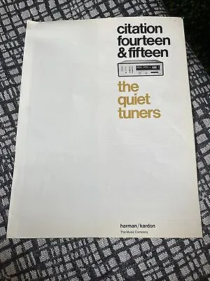 Vintage Harman Kardon Citation Fourteen & Fifteen Stereo Tuner Sales Sheet • $9.99