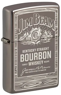 New Release Zippo Lighter Jim Beam® Silky-Smooth Black Ice® Laser Engraved/Boxed • £44.40