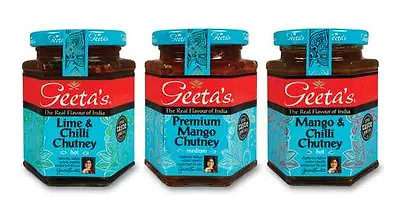 Geetas Lime Chilli And Mango Flavours Chutney Indian Food Multiple Pack  • £7.95