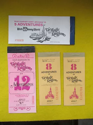 Lot Of Vintage Walt Disney World Magic Kingdom TICKET BOOKS Courtesy Guest/Adult • $74.50