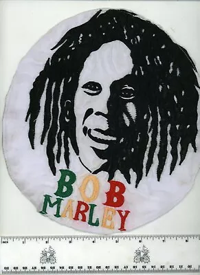 Hand Embroidered Bob Marley Rasta Patch Fair Trade Nepal XL 9  Round • $24