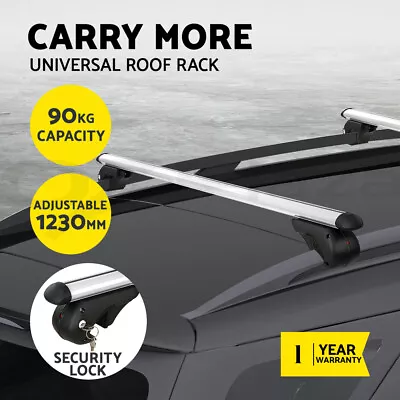 Universal Car Roof Racks Pod Cross Bars Aluminium Adjustable 123cm Sliver • $73.95