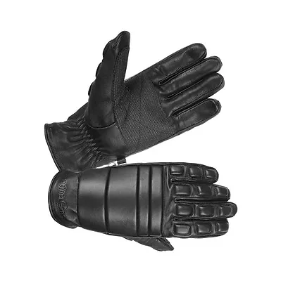 Hugger Police Riot Gloves Fireproof Leather Military Training Assault Motorcycle • $39.94