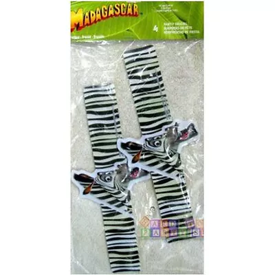 MADAGASCAR PLASTIC WRISTBANDS (4) ~ Birthday Party Supplies Favors Bracelets  • $7.29