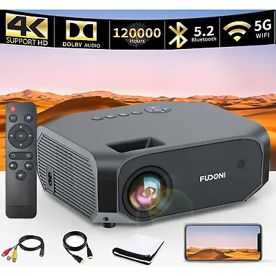 Projector WiFi Bluetooth 4K 20000L 1080P Portable Office HomeTheater With Screen • $109.99