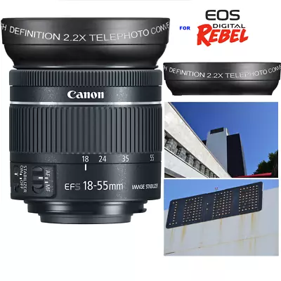 DEDICATED 2X TELEPHOTO ZOOM LENS FOR FOR Canon EF-S 18-55mm F/4-5.6 IS STM Lens • $34.99