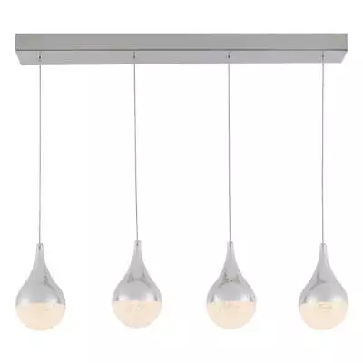 Artika Glitzer 24-Watt 4 Light Chrome Modern Integrated LED Pendant Light Fixtur • $44