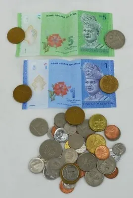 £5 • Buy Job Lot Malaysia 2x Banknotes + 47 X Coins - Ringgit & Sen - Old & New 1971-2017