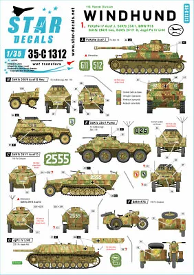 Star Decals 35-C1312 Windhund # 1. 116. Panzer Division Windhund 1/35 • £9.89