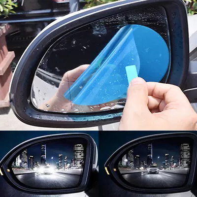 2x Car Rainproof Anti Fog Anti-glare Rearview Mirror Trim Film Cover Accessories • $2.50