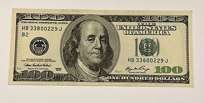 Series 2006 ~ US One Hundred Dollar Bill Note $100 ~  New York HB 33800229 J • $130