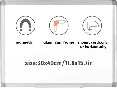 A3 40 X 30 Cm Magnetic Whiteboard Kit With Marker Pens Magnets And Dry Eraser • £13.49