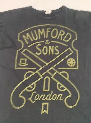 MUMFORD & SONS London T SHIRT Sz XL Black / Green Text • $13.88