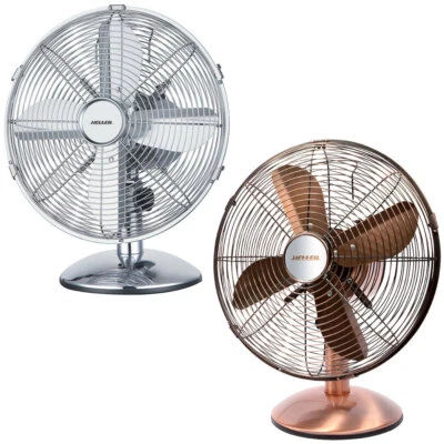 $77.95 • Buy Heller Retro 30cm Desk/Floor Oscillating Fan/Tilt/Air Cooling/Cooler/Metal