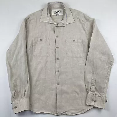 Joseph Abboud Linen Shirt Mens XL White Summer Travel Long Sleeve Button Up • $22.50
