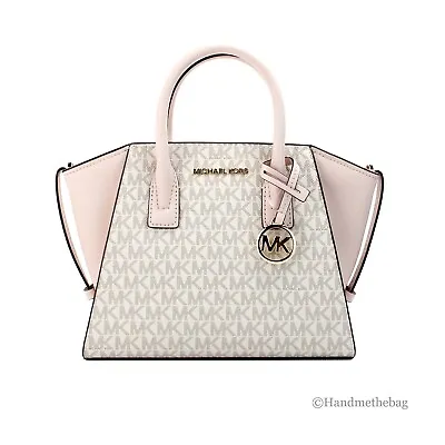 Michael Kors Avril Small Powder Blush PVC Leather Top Zip Satchel Crossbody Bag • $109