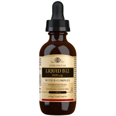 £18.50 • Buy Solgar Vitamin B12 Sublingual Liquid 2000µg And B Complex 59ml Vegan Gluten Free