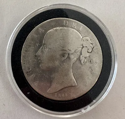 1844 UK Great Britain UK Queen Victoria Silver 1 Crown Coin • $85