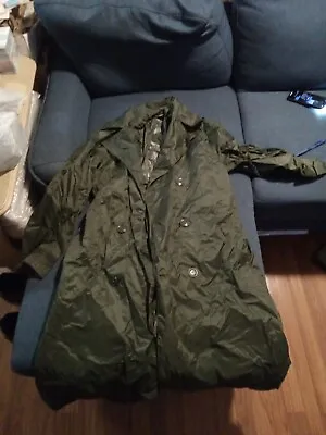  Army Military Rubber Coated Raincoat Trench Coat Rain Jacket Medium • $19.95