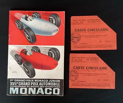 £125 • Buy 1959 Monaco F1 Grand Prix Programme With Two Entry Tickets