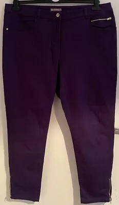 H&M Vintage Purple Ankle Grazer Jeans With Zips Size 20 • $18.64