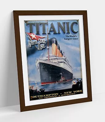 Titanic Poster Style Home Bedroom Decor Framed Wall Art Poster Print 4 Sizes • £37.99