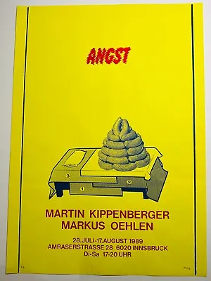1990 Martin KIPPENBERGER Courage To Print (Mut Zum Druck) ANGST Poster Signed !! • $1750