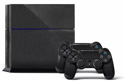 $19 • Buy Carbon Fibre PS4 Playstation 4 Console Controller Decal Skin Sticker NEW