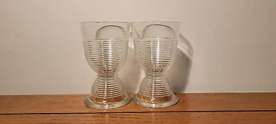 Vintage Pair Of Ribbed Glass Egg Cups • $14.99