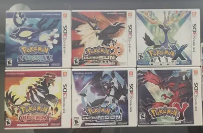 $65 • Buy Pokemon Nintendo 3DS 6 CASES ONLY NO GAMES  Lot Ultra Sun Moon X Y Sapphire Ruby