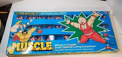 M.U.S.C.L.E. #1 Thug Busters Set.  28 Figure Pack In Box.  Mattel Green Blue • $110