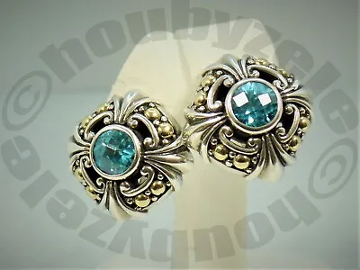 Samuel B Behnam BJC Sterling And 18K Blue Topaz Huggie Earrings • $150