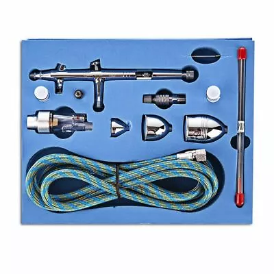 0.2/0.3/0.5mm Dual Action Gravity Feed Airbrush Kit W/ 2cc 5cc 13cc Cups + Tube • $47.17