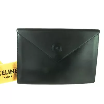 Vintage Celine XL Jumbo Leather Envelope Case Clutch Bag. • $230