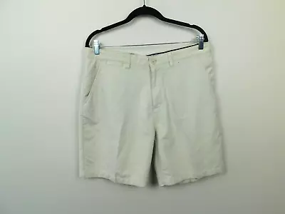 Johnnie O Mens Shorts Tan Khaki Golf 34 Stretch Flat Front Performance • $11.99