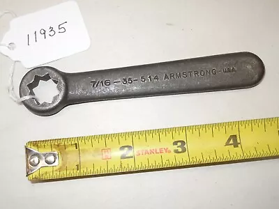 Wrench 7/16  Armstrong Vintage Machinists Metal Lathe Wrench For Square Bolts • $17.28