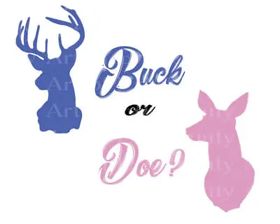 Baby Gender Reveal Buck & Doe ~ Edible 2D Fondant Cake Cupcake Topper ~ D22922 * • $9.98