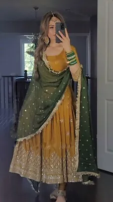Anarkali Dress Bollywood Pakistani Indian Wedding Suit Shalwar Kameez Party Gown • $89.10