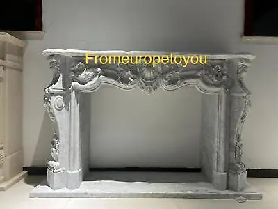 Italian Carrara French Style Marble Fireplace Mantel - Jx15 • $6500