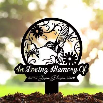 Metal Memorial Stake Hummingbird Grave Marker In Loving Memory Garden Sign Decor • $270.95