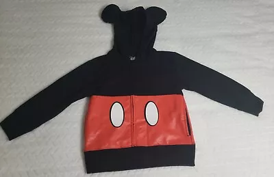 Disney Toddler Boys Mickey Mouse Hooded Jacket Red Black Size 4 T  • $14.99