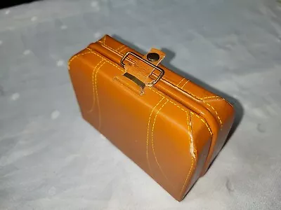 Vintage Miniature SUITCASE Travel SEWING Kit-Leather Kraft-Souvenir CANADA • $13