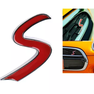 For MINI S Letterings Front Hood Grille Emblem Chrome Red Cooper S Sport Badge • $11.96